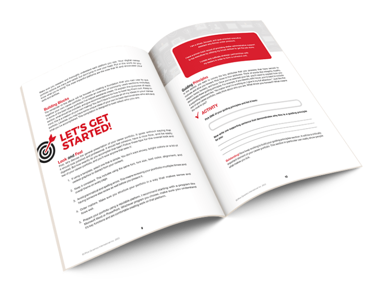 Creating The Perfect Career Portfolio EBook Office Dynamics International building-a-professional-portfolio-step-by-step-guide-careers-table